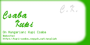 csaba kupi business card